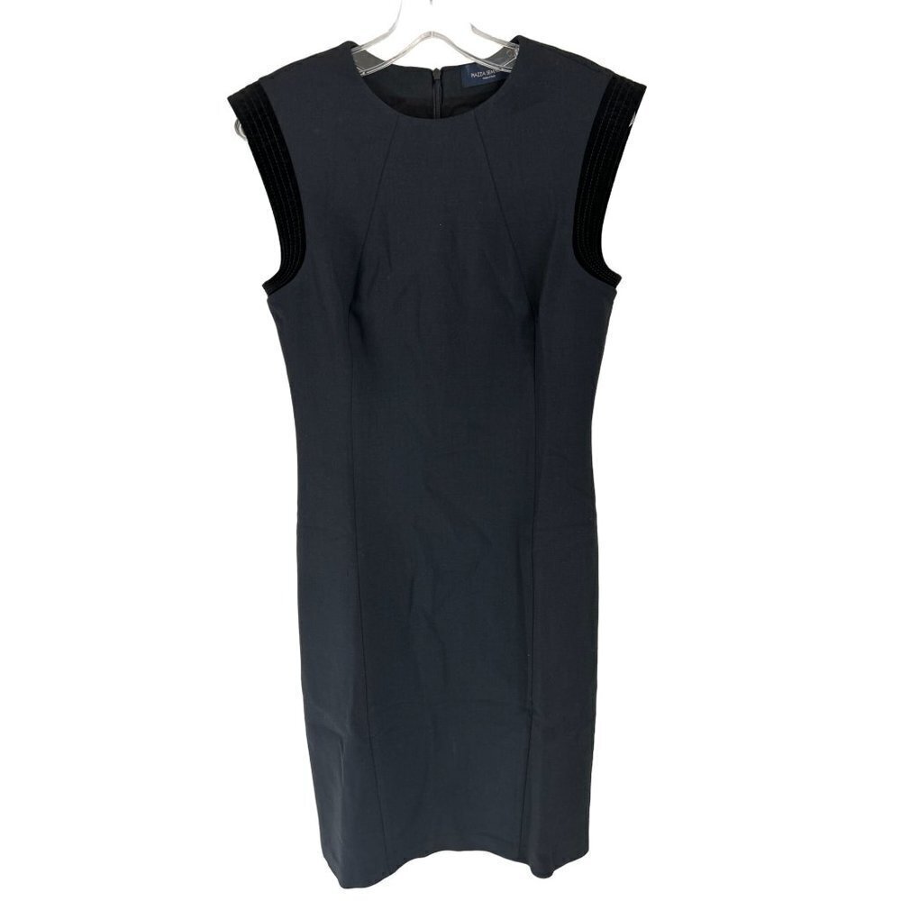 Made in Italy PIAZZA SEMPIONE Shell Dress Pale Blue Black Velvet Details